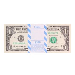 Pack of (100) Consecutive 2013 $1 Federal Reserve STAR Notes Cleveland