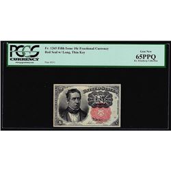 1874 Fifth Issue Ten Cent Fractional Currency Note Fr.1265 PCGS Gem New 65PPQ