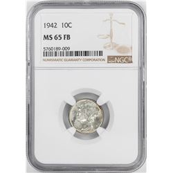 1942-S Mercury Dime Coin NGC MS65FB