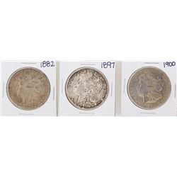 Lot of 1882, 1897, & 1900 $1 Morgan Silver Dollar Coins