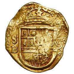 Seville, Spain, cob 2 escudos, Philip III, 1611B.