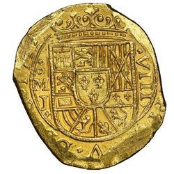 Mexico City, Mexico, cob 8 escudos, 1714J, Royal dies on both sides (very rare), NGC MS 65, finest k