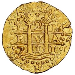 Lima, Peru, cob 2 escudos, 1711M, NGC MS 65, ex-1715 Fleet ("Tricentennial Hoard" or "300th Annivers