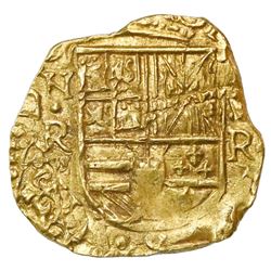 Bogota, Colombia, cob 2 escudos, Philip IV, assayer R to right, mintmark NR to left (early 1650s), e