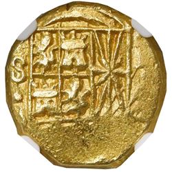 Bogota, Colombia, cob 2 escudos, Ferdinand VI, assayer not visible, NGC MS 61.