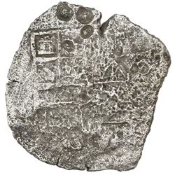 Potosi, Bolivia, cob 8 reales, Philip III, assayer not visible, Grade 3.