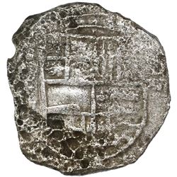 Potosi, Bolivia, cob 8 reales, Philip III, assayer not visible, Grade 3.