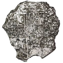 Potosi, Bolivia, cob 8 reales, Philip III, assayer not visible, Grade 4.