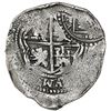 Image 2 : Potosi, Bolivia, cob 8 reales, (1650-1)O, with crowned-arms countermark on cross side, ex-Jones (Pla