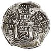Image 2 : Potosi, Bolivia, cob 8 reales, 1652E post-transitional (Transitional Type VIII/B), 1-PH-6 at top.