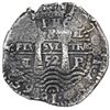 Image 2 : Potosi, Bolivia, cob 8 reales, 1652E post-transitional (Transitional Type VIII/B), 1-PH-6 at top.