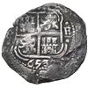 Image 1 : Potosi, Bolivia, cob 8 reales, 1653E, dot-PH-dot at top, ex-Armstrong.