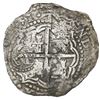 Image 2 : Potosi, Bolivia, cob 8 reales, (16)51O, with crowned-L countermark on cross.