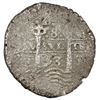 Image 2 : Potosi, Bolivia, cob 8 reales, 1653E, four-digit date below cross.