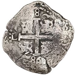 Lima, Peru, cob 8 reales, 1686R, ex-Jones (Plate Coin).