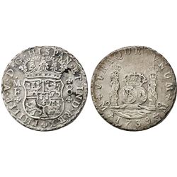 Mexico City, Mexico, pillar 8 reales, Philip V, 1738MF, in original box.