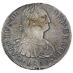 Lima, Peru, bust 8 reales, Charles IV, 1800IJ.