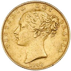 Great Britain (London, England), gold sovereign, Victoria (young head), 1846, ex-Sebring.