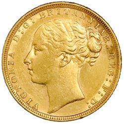 Great Britain (London, England), gold sovereign, Victoria (young head), 1871, St. George reverse, ho