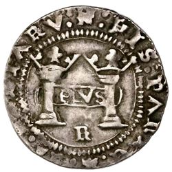 Mexico City, Mexico, 1 real, Charles-Joanna, "Early Series," assayer R (Gothic) at bottom between pi