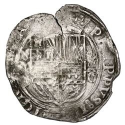Mexico City, Mexico, cob 4 reales, Philip II, assayer O below denomination oIIII to right, mintmark