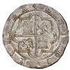 Image 2 : Lima, Peru, cob 8 reales, Philip II, assayer Diego de la Torre, P-8 (flat-top) to left, *-oD to righ