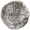 Image 2 : Lima, Peru, cob 8 reales, Philip II, assayer Diego de la Torre, P-8 (flat-top) to left, (*-oD) to ri