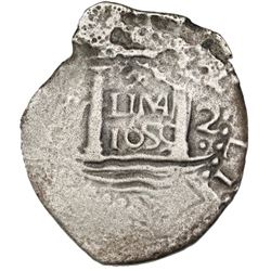 Lima, Peru, cob 2 reales, "Star of Lima" type, 1659V, * over LIMA over 1659 in center, dot-V-dot to