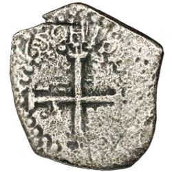 Lima, Peru, cob 1/2 real, 1659(V), "Star of Lima" Type, rare.