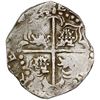 Image 2 : Potosi, Bolivia, cob 8 reales, Philip IV, assayer not visible (T, ca. 1622), upper half of shield an