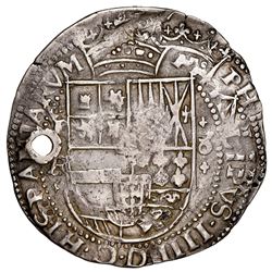 Potosi, Bolivia, cob 8 reales Royal (galano), 1641FR, with Guatemala sun-over-mountains countermark