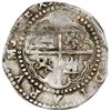 Image 2 : Potosi, Bolivia, cob 2 reales, Philip II, assayer R (Rincon) below mintmark P to left.