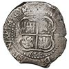 Image 2 : Potosi, Bolivia, cob 8 reales, 1652E post-transitional (Transitional Type VIII/B), 1-PH-6 at top, ex
