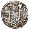 Image 1 : Potosi, Bolivia, cob 2 reales Royal (galano), 1726Y, Louis I, extremely rare, NGC VF details / holed