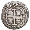 Image 2 : Potosi, Bolivia, cob 2 reales Royal (galano), 1726Y, Louis I, extremely rare, NGC VF details / holed