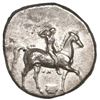 Image 1 : Calabria, Tarentum, AR nomos (didrachm), ca. 300-290 BC, "boy on dolphin."