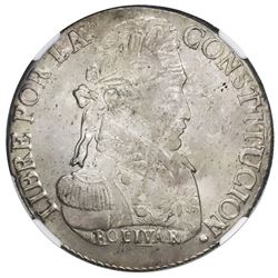Potosi, Bolivia, 8 soles, 1833LM, NGC MS 63.