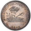 Image 2 : Potosi, Bolivia, medallic 2 soles, 1863, Acha / Constitution, PCGS AU details / scratch, ex-Whittier