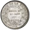Image 2 : Potosi, Bolivia, 50 centavos / half boliviano, 1891CB, without weight, PCGS MS66, finest known in ei