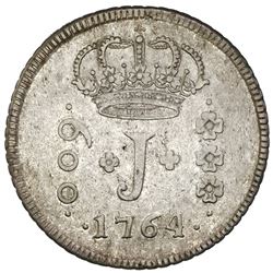 Brazil, 600 reis, Jose I, 1764-R, NGC VF 35, finest known in NGC census.