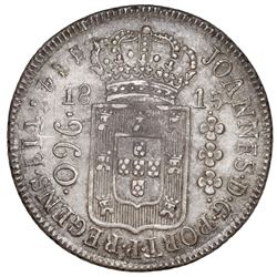 Brazil (Rio mint), 960 reis, Joao Prince Regent, 1815-R, medal axis, struck over a Santiago, Chile,