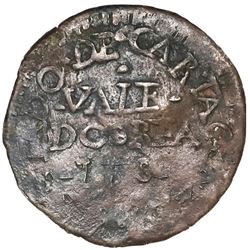 Cartagena, Colombia, copper 2 reales, (1811-14), NGC XF 45 BN, ex-Norweb (stated on label).