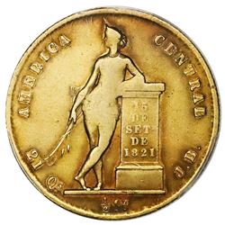 Costa Rica, gold 1/2 onza (4 escudos), 1850JB, PCGS XF45.