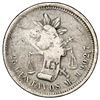 Image 2 : Cuba, 25 centavos, short key incuse countermark (1872-77) on a Mexico City, Mexico, 25 centavos, 187
