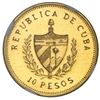 Image 2 : Cuba, gold piefort 10 pesos, 1988, Marti, very rare, NGC MS 68, ex-Rudman.