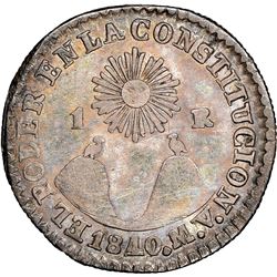 Quito, Ecuador, 1 real, 1840MV, NGC  XF details / scratches, ex-Lissner.