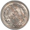 Image 2 : El Salvador, copper-nickel 3 centavos, 1915, PCGS MS63.