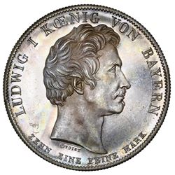 Bavaria (German States), taler, 1835, Ludwig I, monument to Maximilian Joseph, short scepter, rare, 