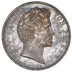 Bavaria (German States), 2 taler, 1839, Ludwig I, Maximilian I monument, NGC AU 58.
