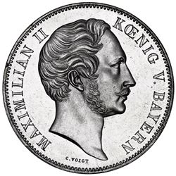 Bavaria (German States), 2 taler, 1854, Maximilian II, opening of the Munich Glass Palace, rare, NGC